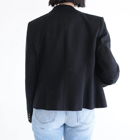 Vince Camuto Black Blazer with Single Gold Button Fitted Jacket Size 14 - Picture 4 of 13